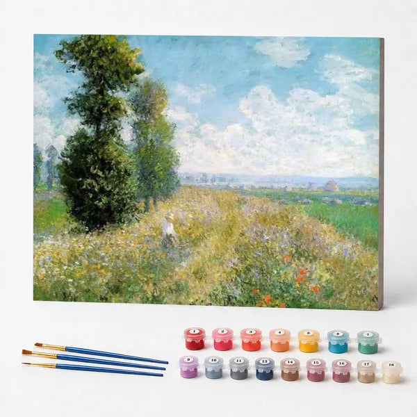 Kit de Pintura Numerada - Campos de Papoulas perto de Argenteuil, Claude Monet