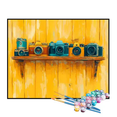 Kit de Pintura Numerada - Coleção de Câmeras Fotográficas