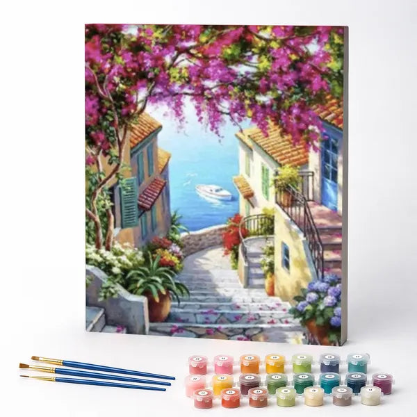 Kit de Pintura Numerada - Escadas Floridas