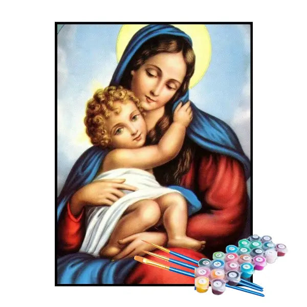 Kit de Pintura Numerada - Jesus e Maria