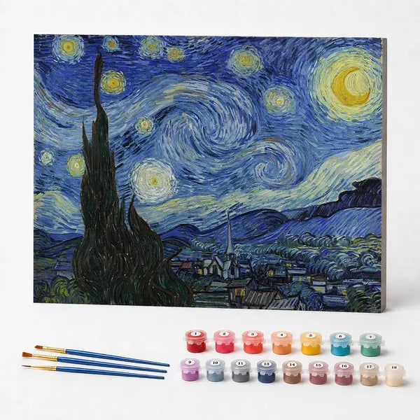 Kit de Pintura Numerada - A Noite Estrelada, Van Gogh
