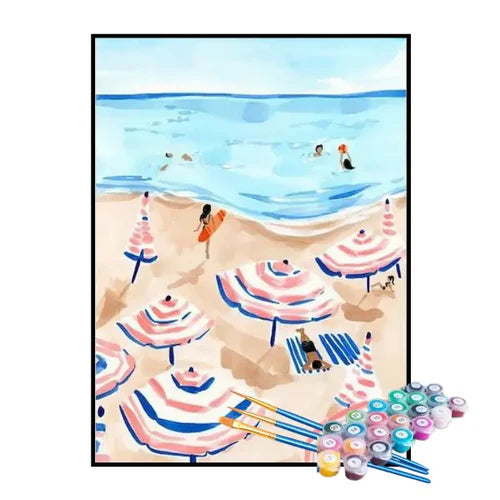 Kit de Pintura Numerada - Praia de Verão