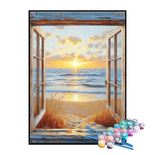 Kit de Pintura Numerada - Vista Para o Mar