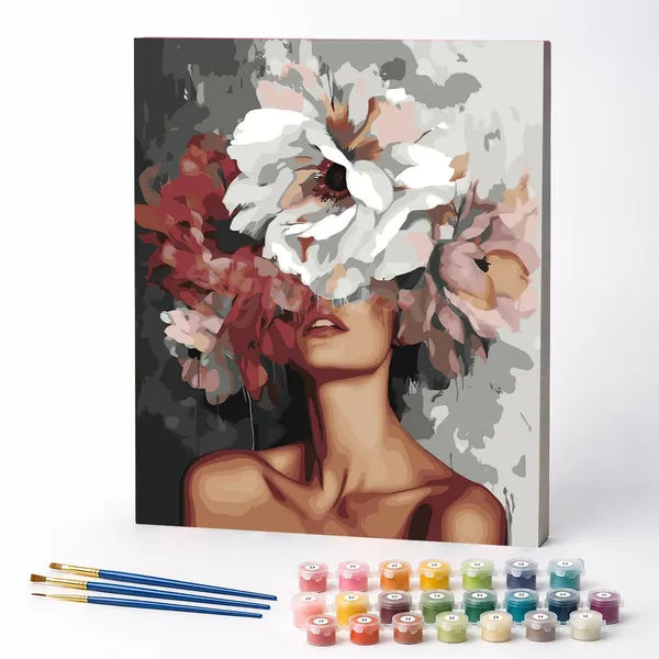 Kit de Pintura Numerada - A Mulher e Suas Flores