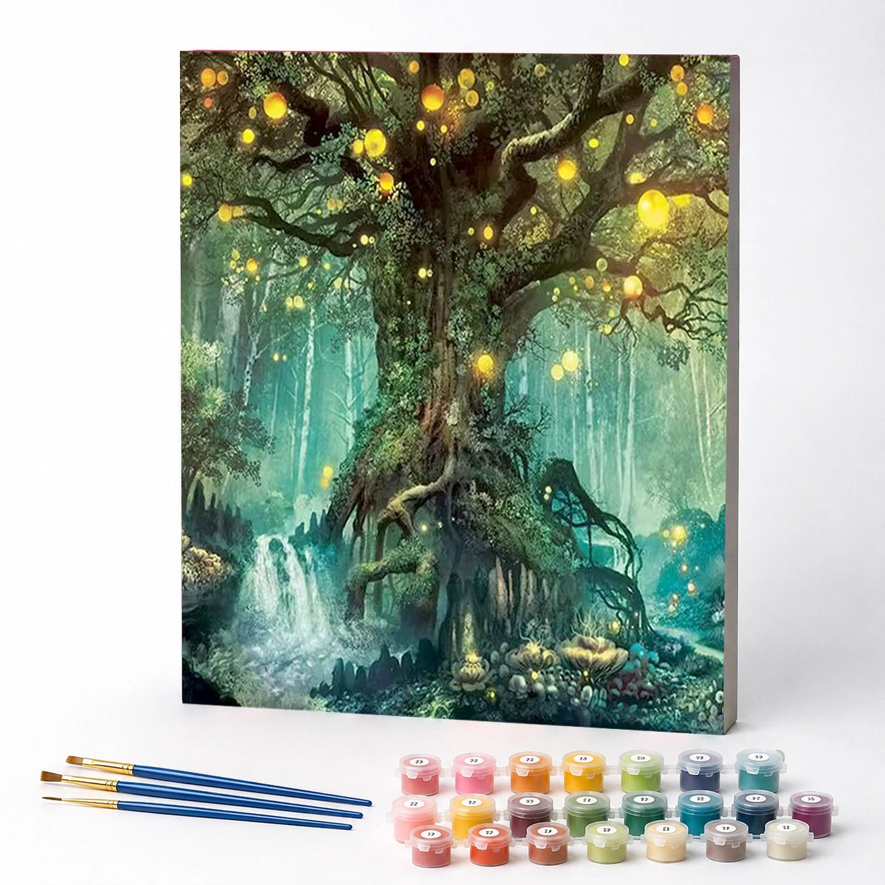 Kit de Pintura Numerada - Árvore Encantada na Floresta