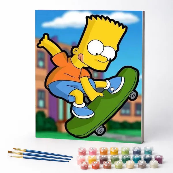 Kit de Pintura Numerada - Bart Simpson de Skate