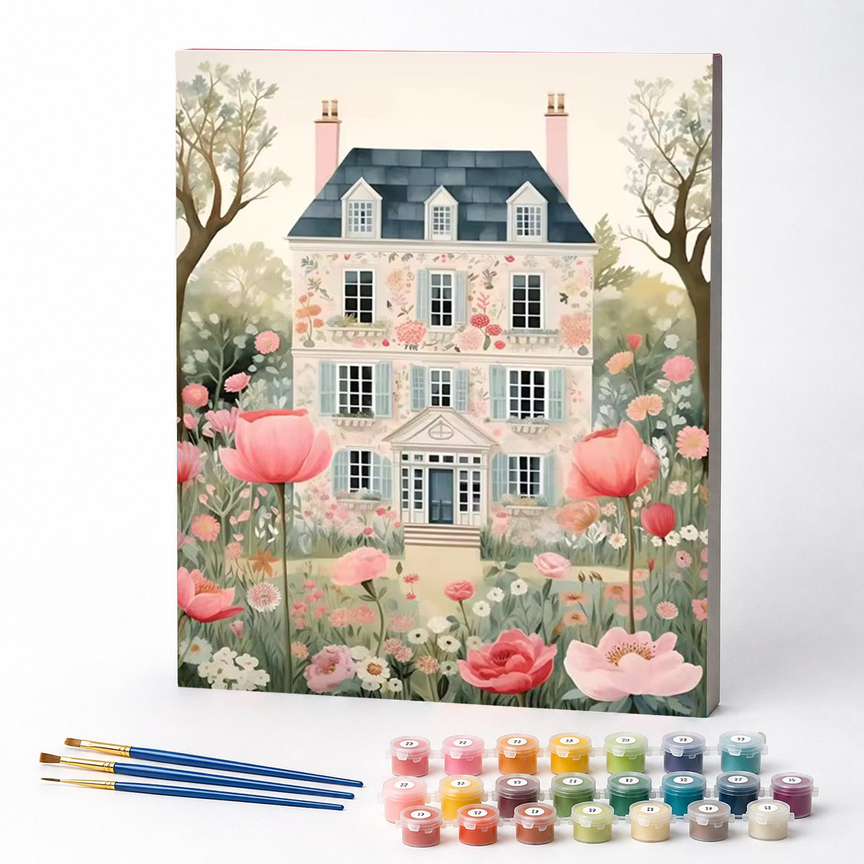 Kit de Pintura Numerada - Flores da Casa de Três Andares