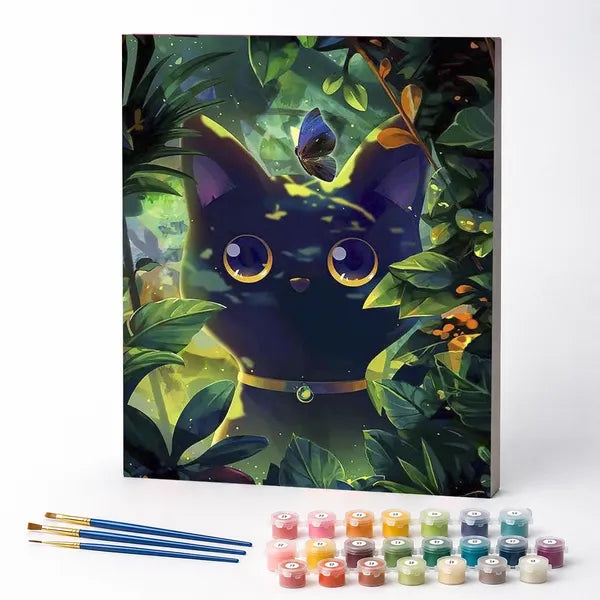 Kit de Pintura Numerada - Gato Explorando a Natureza