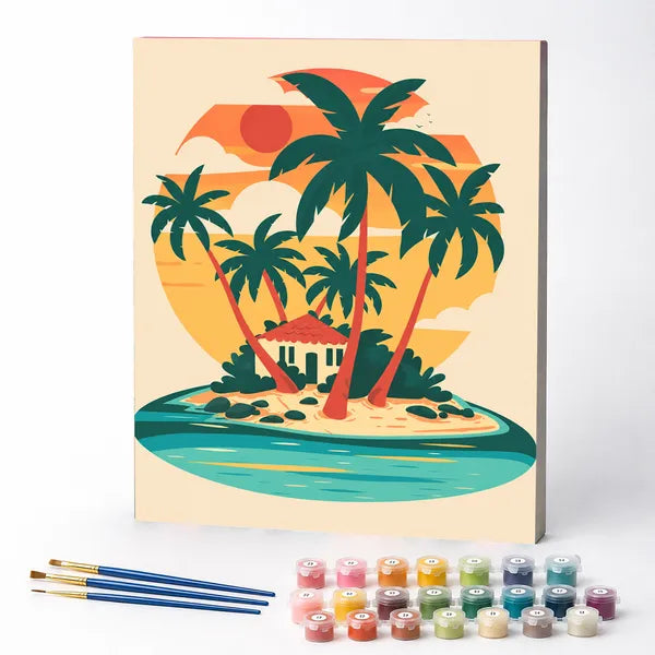 Kit de Pintura Numerada - Ilha dos Coqueiros