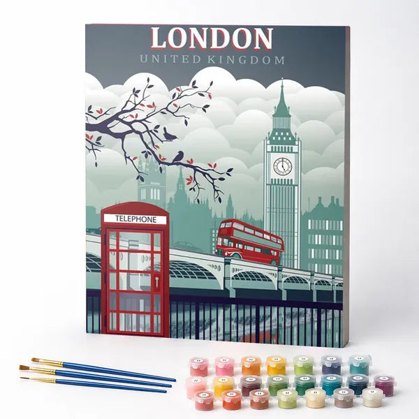 Kit de Pintura Numerada - Mapa de Londres