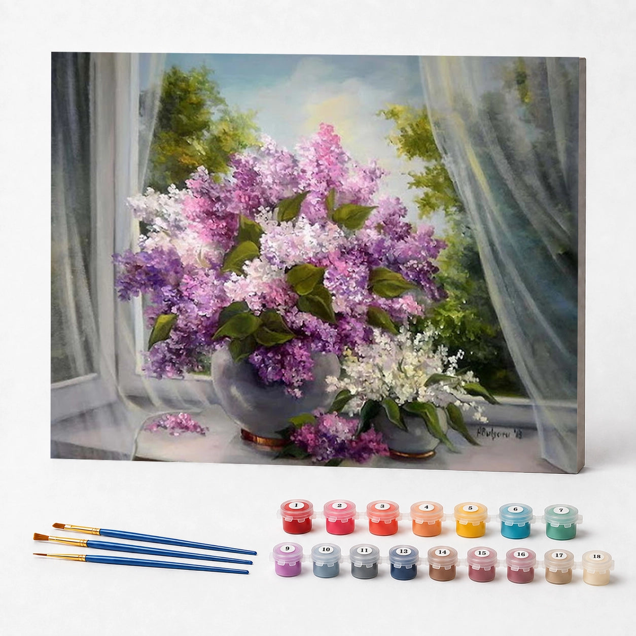 Kit de Pintura Numerada - Vaso de Flores