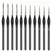 Kit de 11 Pincéis Para Detalhes Extra-Finos em Cerdas de Marta