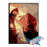 Kit de Pintura Numerada - A Menina e Seu Gatinho