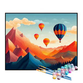 Kit de Pintura Numerada - Balões Voando Entre as Montanhas