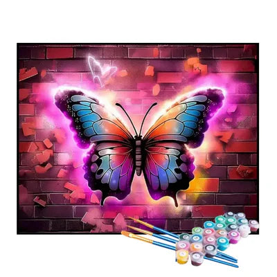 Kit de Pintura Numerada - Borboleta na Parede