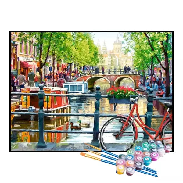 Kit de Pintura Numerada - Canais de Amsterdã