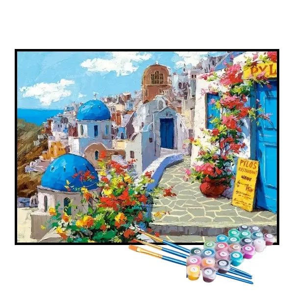 Kit de Pintura Numerada - Cores de Santorini