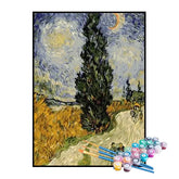 Kit de Pintura Numerada - Estrada com Ciprestes, Van Gogh