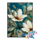 Kit de Pintura Numerada - Flores Brancas