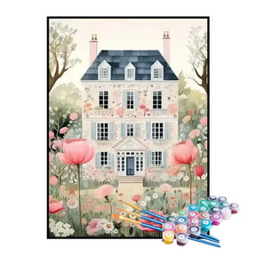 Kit de Pintura Numerada - Flores da Casa de Três Andares