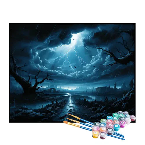 Kit de Pintura Numerada - Floresta Tempestuosa