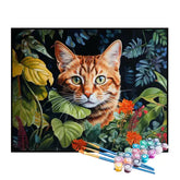 Kit de Pintura Numerada - Gatinho Escondido nas Plantas