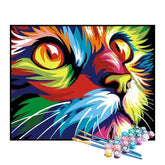 Kit de Pintura Numerada - Gato Abstrato