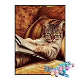 Kit de Pintura Numerada - Gato Leitor