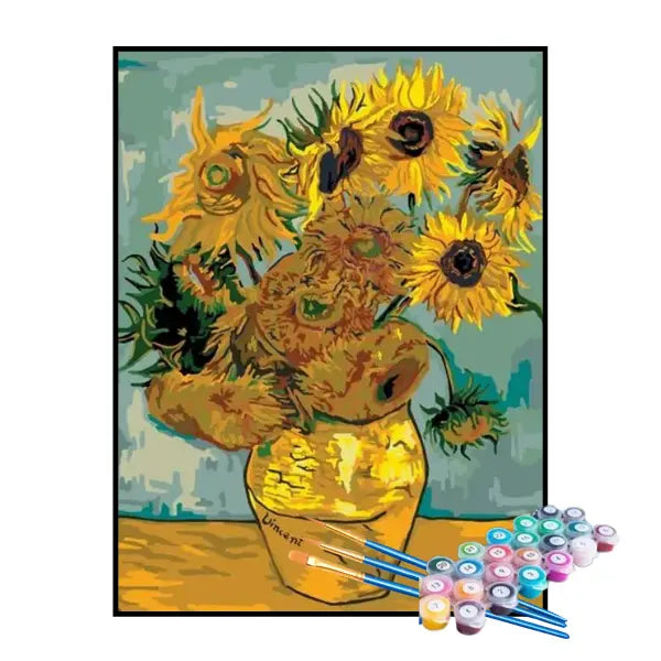 Kit de Pintura Numerada - Girassóis, Van Gogh