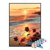 Kit de Pintura Numerada - Mar ao Pôr do Sol
