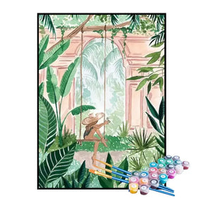 Kit de Pintura Numerada - Menina no Balanço das Plantas