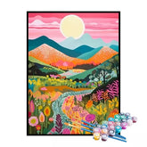 Kit de Pintura Numerada - Montanhas Coloridas