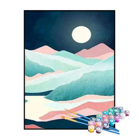 Kit de Pintura Numerada - Montanhas à Noite