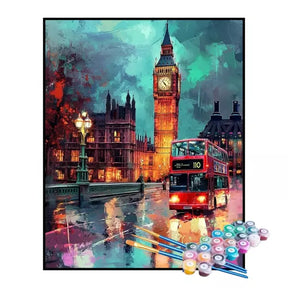 Kit de Pintura Numerada - Noite Chuvosa em Londres