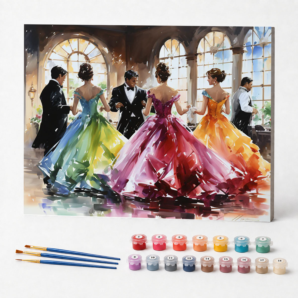 Kit de Pintura Numerada - O Baile dos Vestidos