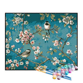 Kit de Pintura Numerada - Pássaros nas Flores