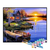 Kit de Pintura Numerada - Píer ao Pôr do Sol
