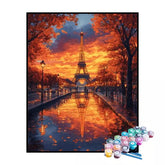 Kit de Pintura Numerada - Torre Eiffel ao entardecer