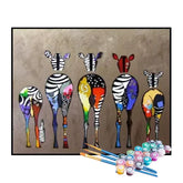 Kit de Pintura Numerada - Zebras Artísticas