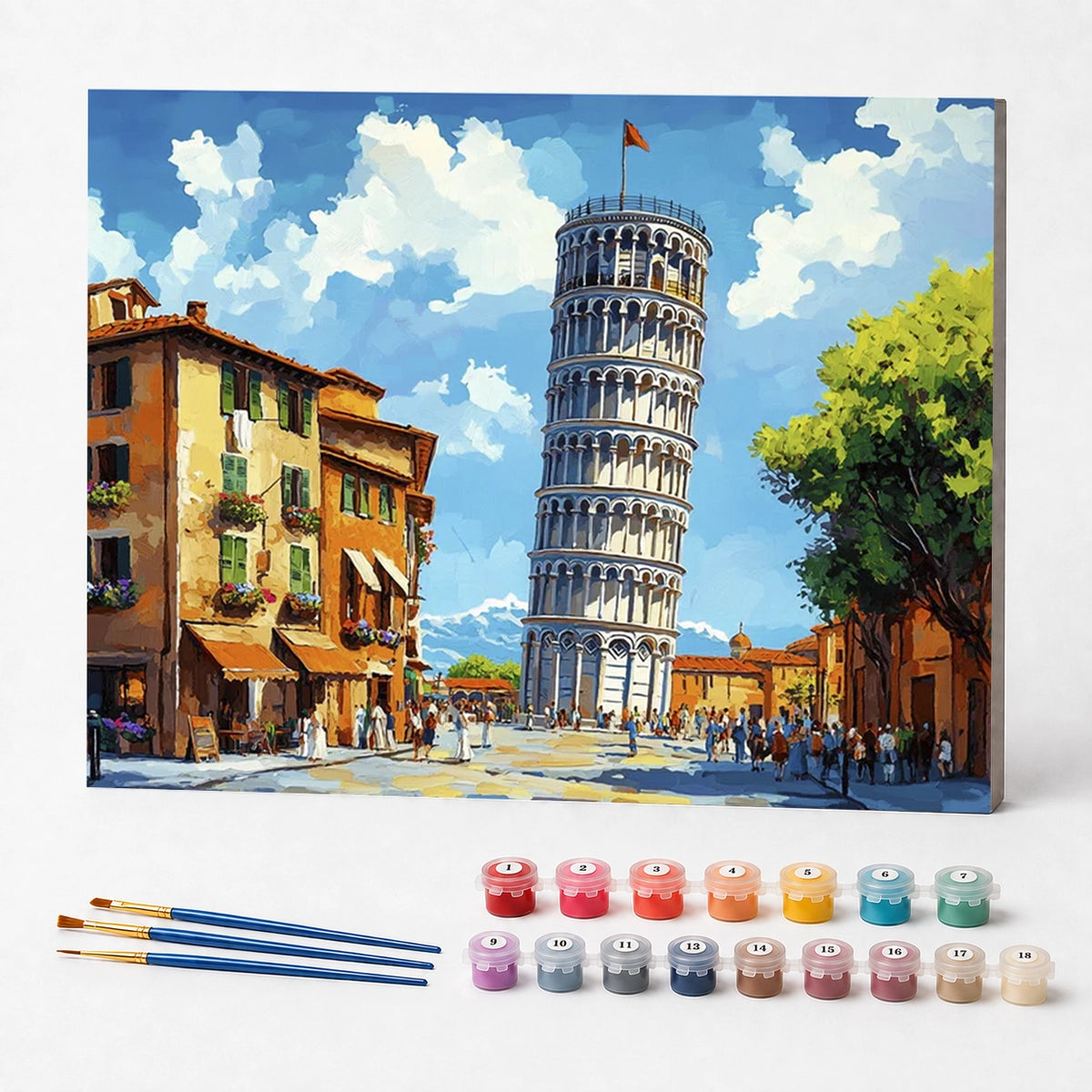 Kit de Pintura Numerada - A Torre de Pisa, Itália