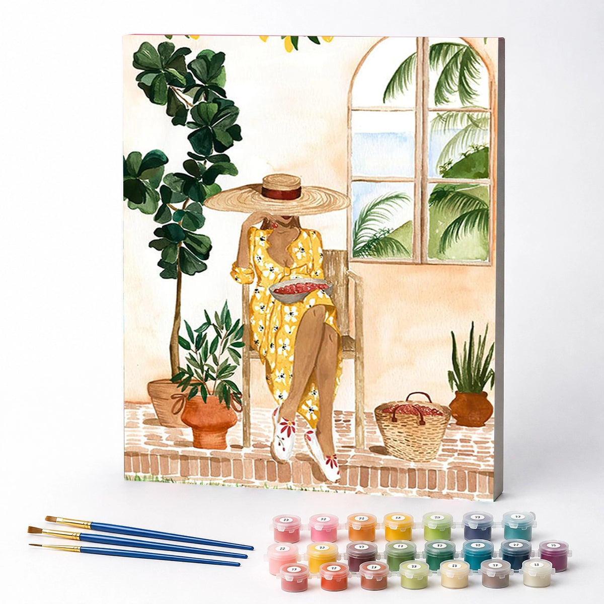Kit de Pintura Numerada - A Tranquilidade das Férias no Resort