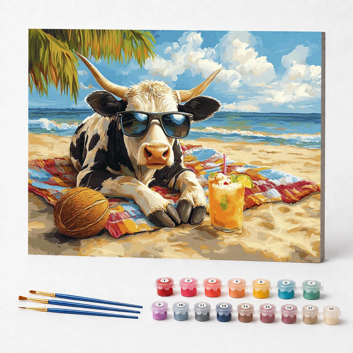 Kit de Pintura Numerada - A Vaca de Férias