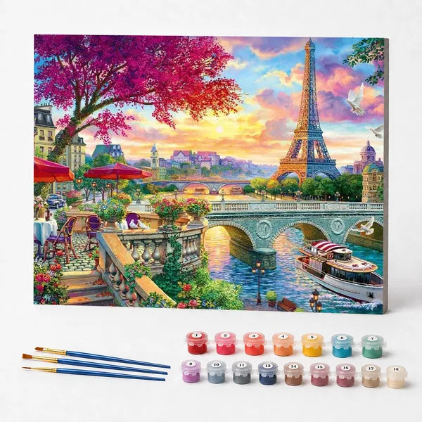 Kit de Pintura Numerada - A Vista de Paris ao Entardecer