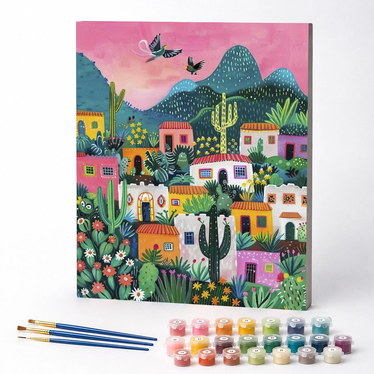 Kit de Pintura Numerada - Aldeia dos Cactos