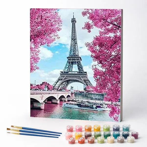Kit de Pintura Numerada - Bela Vista da Torre Eiffel