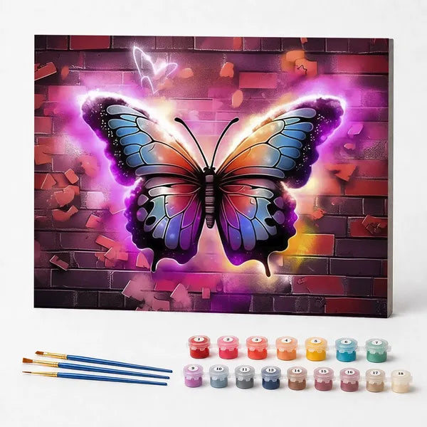 Kit de Pintura Numerada - Borboleta na Parede