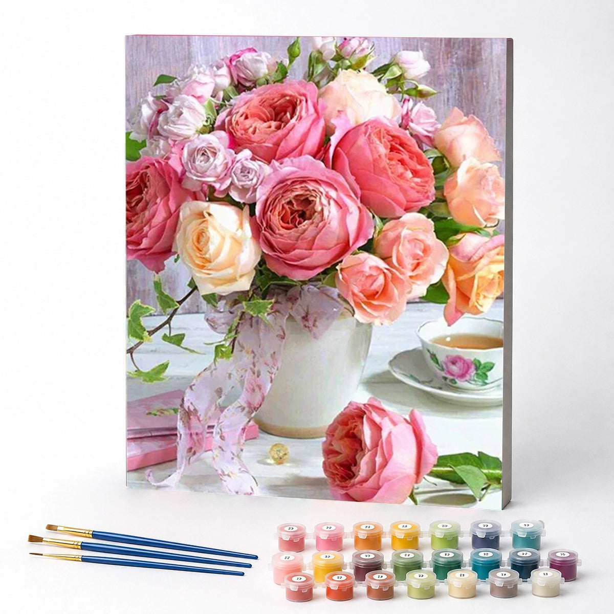 Kit de Pintura Numerada - Buquê de Rosas