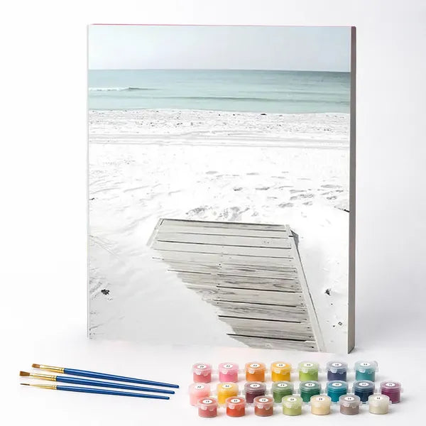 Kit de Pintura Numerada - Cais na Areia da Praia