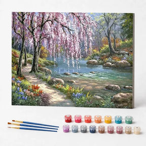 Kit de Pintura Numerada - Caminho no Jardim