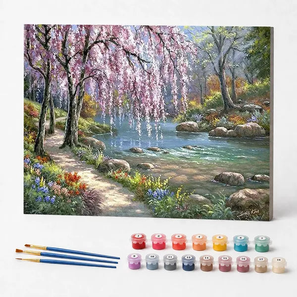 Kit de Pintura Numerada - Caminho no Jardim